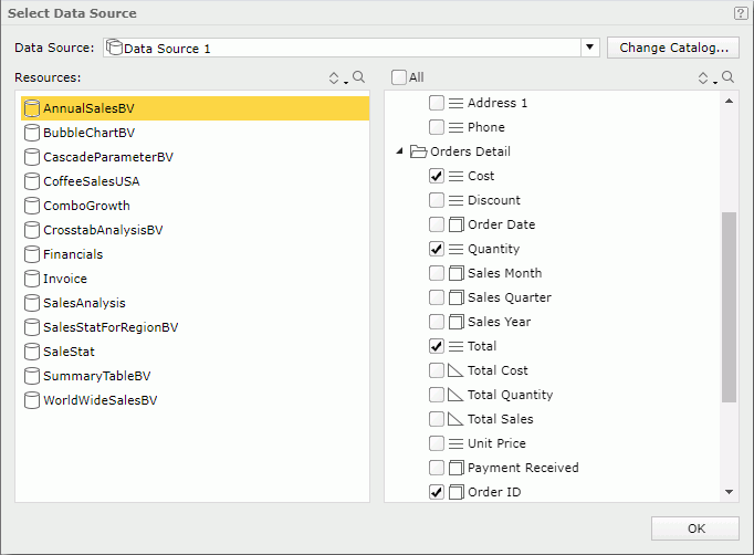 Select Data for Report