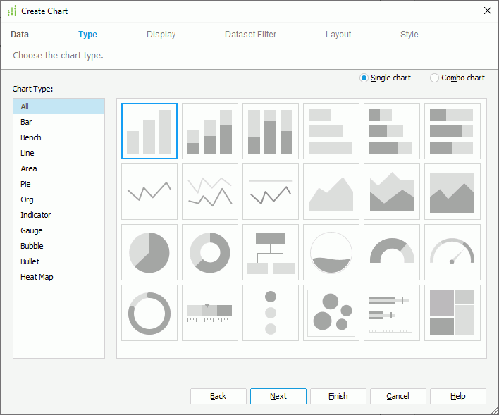 Create Chart dialog box - Type