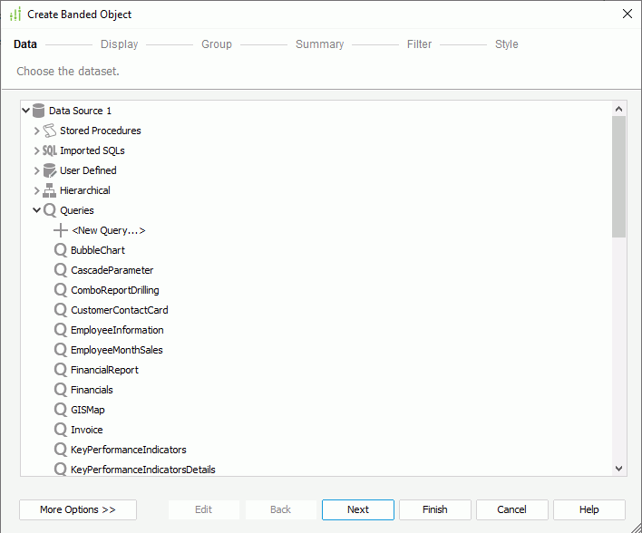Create Banded Object - Data